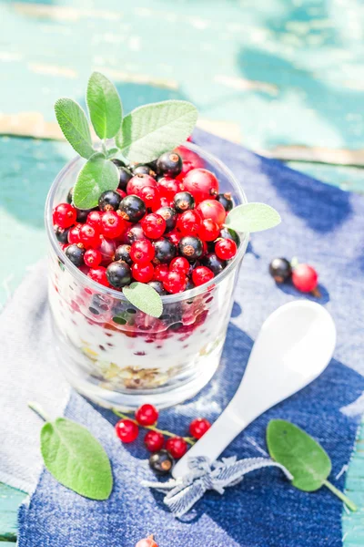 Dieta saudável muesli fruta fresca colorida — Fotografia de Stock