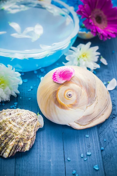 Elementen spa behandelingen houten tafel — Stockfoto