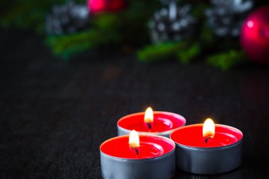 Noel ağacı ahşap yılbaşı mum