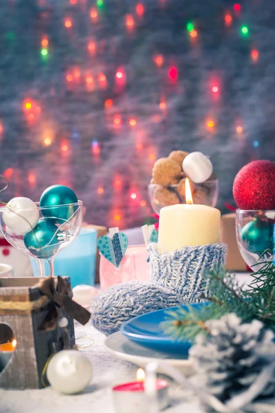 クリスマス クリスマス前夜テーブル ボード新しい年を設定 — ストック写真
