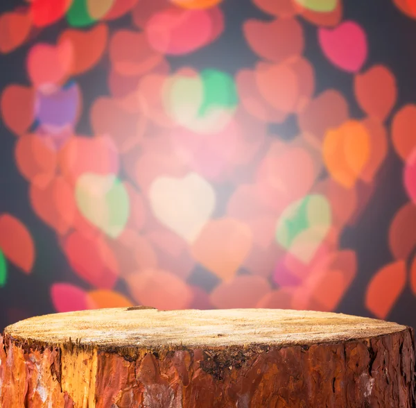 Kerstmis achtergrond licht houten romp projecten ruimte tekst prod — Stockfoto