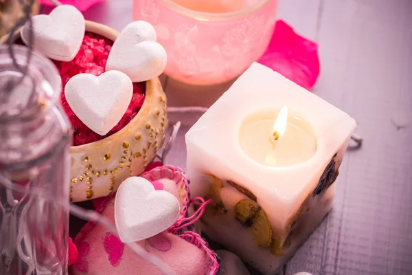 Spa kompozisyon Sevgililer günü kalp seviyorum vücut sağlığı