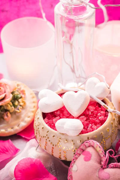 Wellness Zusammensetzung Valentinstag Herz Liebe Körper Gesundheit — Stockfoto