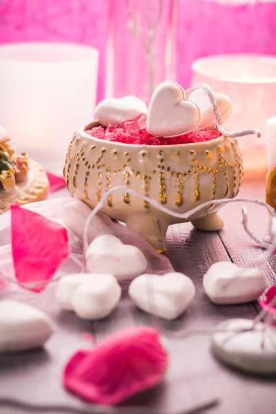 Wellness Zusammensetzung Valentinstag Herz Liebe Körper Gesundheit — Stockfoto