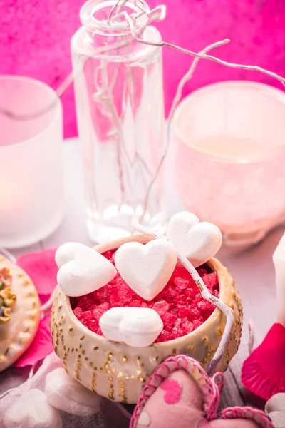 Wellness Zusammensetzung Valentinstag Herz Liebe Körper Gesundheit — Stockfoto