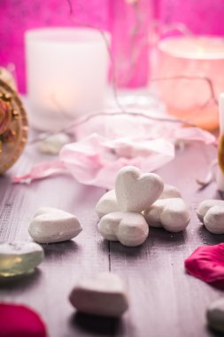 Spa kompozisyon Sevgililer günü kalp seviyorum vücut sağlığı
