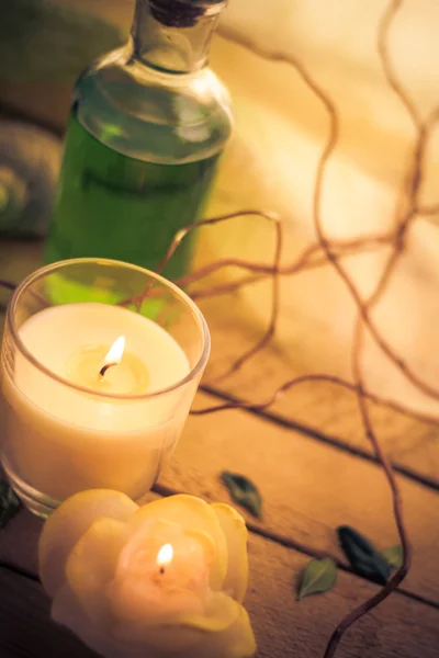 Bougies parfumées attributs repos détente — Photo