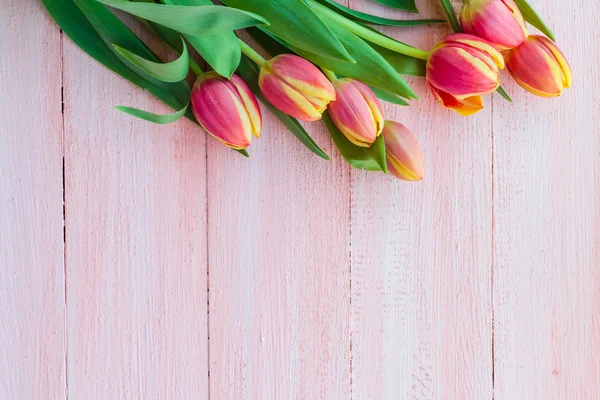 Art abstract background spring tulips wooden design — Stock Photo, Image