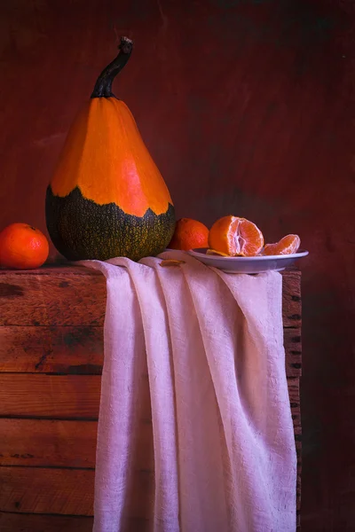 Nature morte fruit orange citrouille — Photo