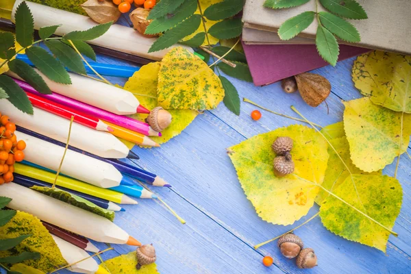 Fundo vintage Conceito outono volta escola — Fotografia de Stock