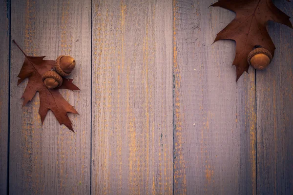 Regali autunno legno fondo vintage composizione — Foto Stock