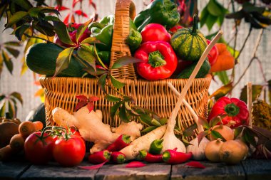 sepet tam taze sebze kırsal ayar