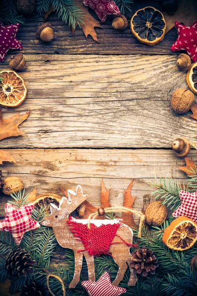 圣诞节背景树枝装饰礼品性质 — 图库照片