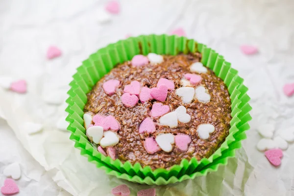 Cookies liefhebbers kleurrijke muffins harten — Stockfoto