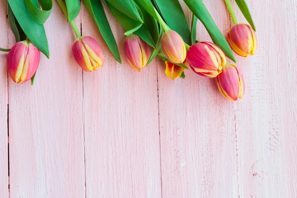 Kunst abstrakt Hintergrund Frühling Tulpen Holz Design — Stockfoto