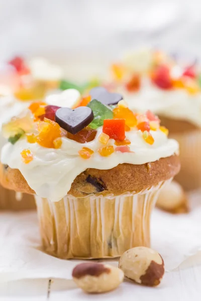 Miláček sladký šílenství sladké muffiny krém — Stock fotografie