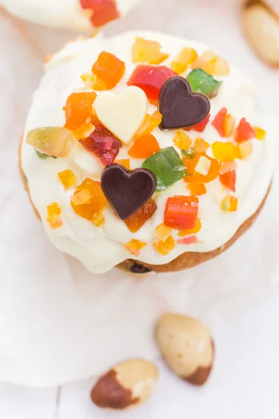 Valentinstag süßer Wahnsinn süße Muffins Sahne — Stockfoto