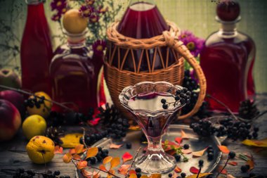 Hediyeler sonbahar mutfak tatlı aromatik içecek tentür chokeberry