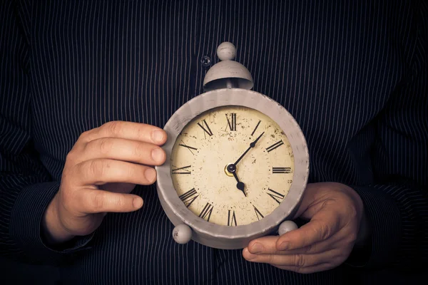 Business man clock hands — Stock Photo, Image