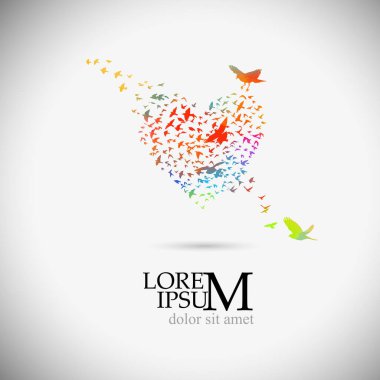 Kuşların kalbi. Vektör illüstrasyonu