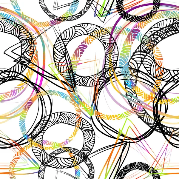 Círculos multicoloridos padrão sem costura. Ilustração vetorial — Vetor de Stock