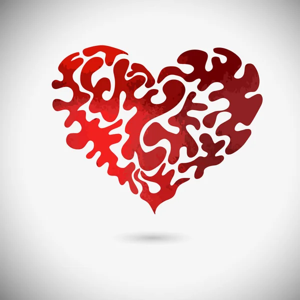 ハートロゴ グラデーションで構成された赤い愛のシンボルは 白い背景に隔離されています 遊び心のあるカラフルなStバレンタインサイン デザイン要素 ベクトルカラーイラスト — ストックベクタ