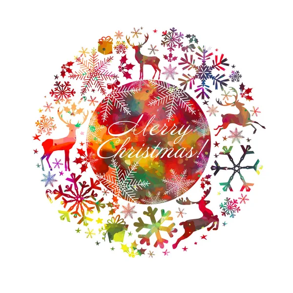 Веселого Різдва Новим Роком Прикраси Оленя Природи Святкових Прикрас Eps10 — стоковий вектор
