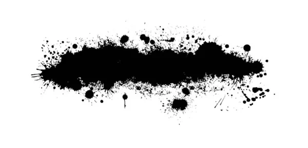 Brush Stroke Isolated White Background Black Paint Brush Grunge Texture — Stock Vector