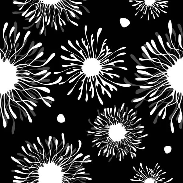 Modèle Abstrait Monochrome Sans Couture Vecteur — Image vectorielle