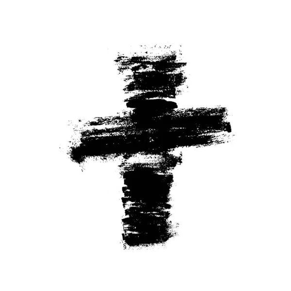 Bannière Vectorielle Illustration Sur Thème Religieux Croix Noire Abstraite Avec — Image vectorielle