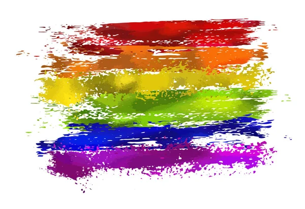 Rainbow Bandeira Movimento Lgbt Ícone Plana Símbolo Minorias Sexuais Gays — Vetor de Stock