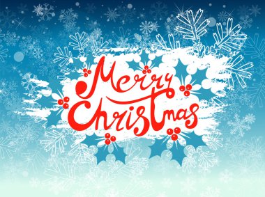 Mavi arka plan ve kar taneleri. Mutlu noeller. Güzel bir Noel geçmişi. Mutlu yıllar 2021. Vektör illüstrasyonu