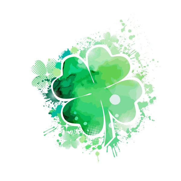 Clover Multicolored Happy Patrick Day Vector — Stock Vector