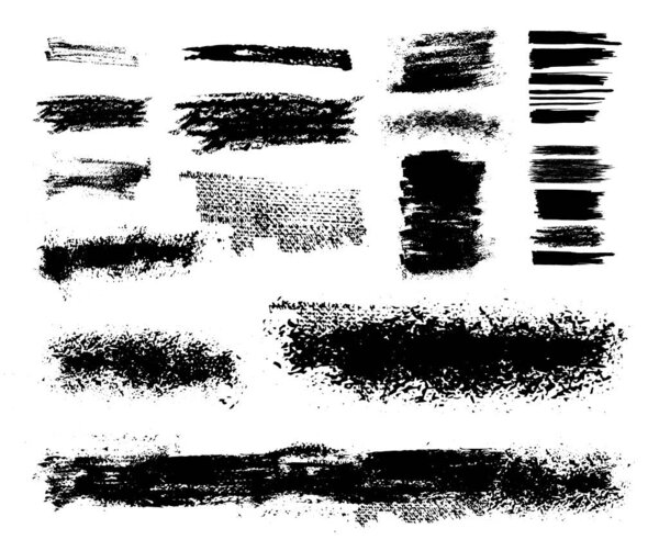 Vector Set of Grunge Design Elements. Brush Strokes. Large Collection.