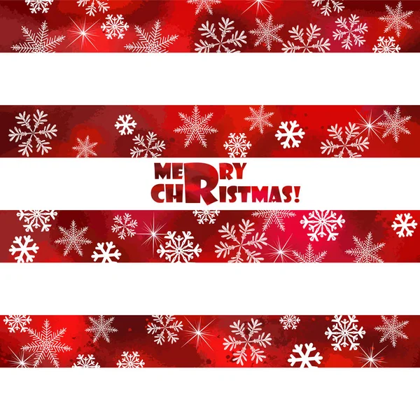 Red Background Snowflakes Beautiful Christmas Background Vector Illustration — Stock Vector