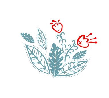 Kırmızı zambaklar. Vektör illüstrasyonu