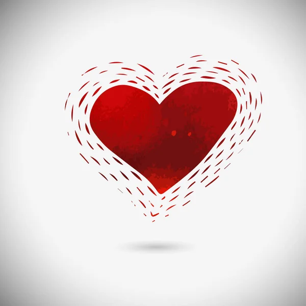 Логотип Сердца Красный Символ Любви Выполненный Заполненных Градиентом Фигур Выделенных — стоковый вектор