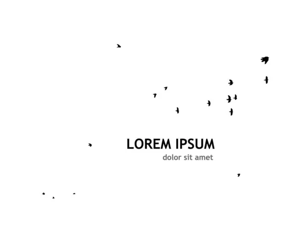 Зграя Літаючих Птахів Векторні Ілюстрації — стоковий вектор