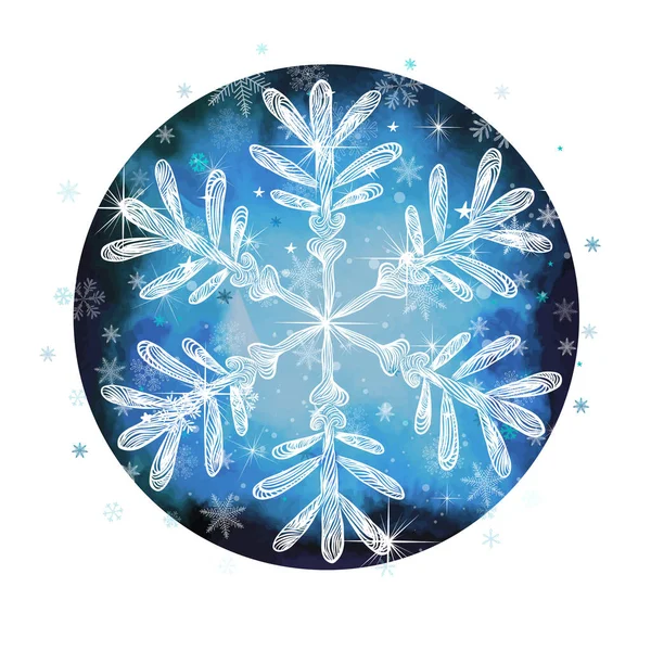 雪の結晶の多色抽象化 ベクターイラスト — ストックベクタ