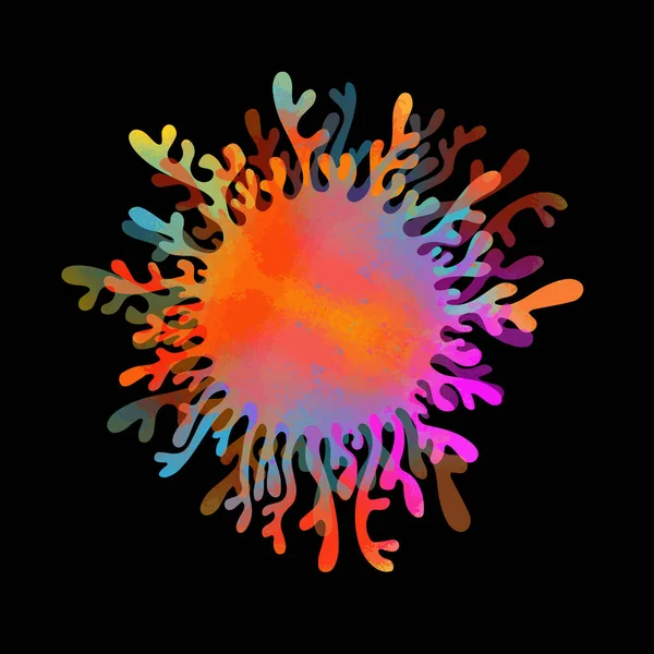 Soyut Çok Renkli Grafik Stilize Çiçek Çok Renkli Bir Güneş — Stok Vektör