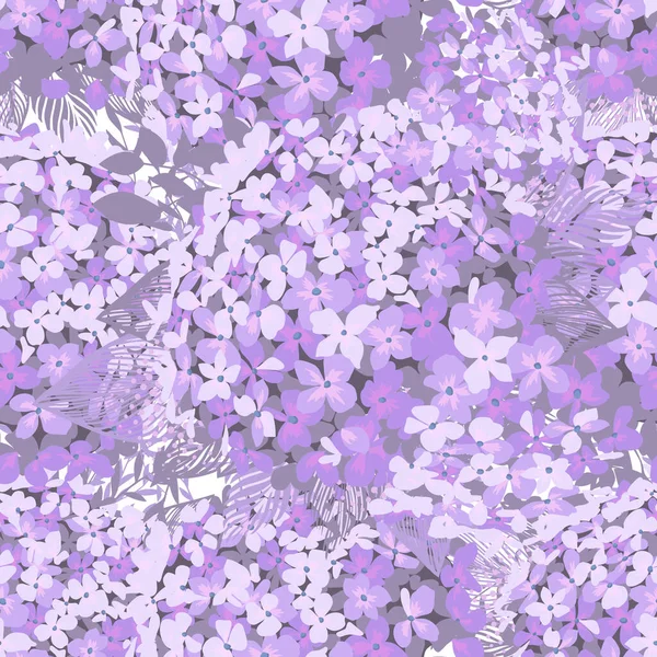 アジサイや牡丹と穏やかなピンクのヴィンテージ植物シームレスな背景植物ベクトルイラスト — ストックベクタ