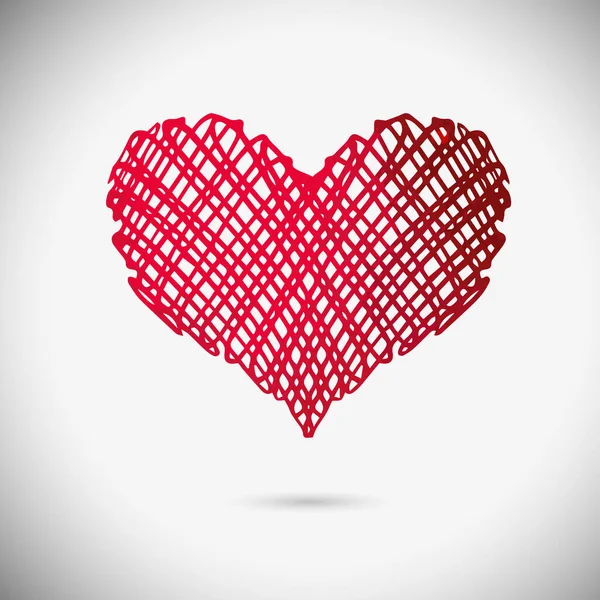 Сердце Каракулей Днем Святого Валентина Вектор — стоковый вектор