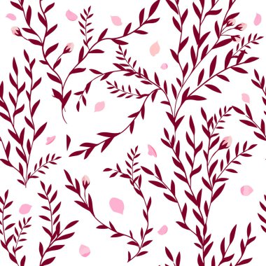 Sakura 'lı filizin pürüzsüz arka planı. Vektör illüstrasyonu