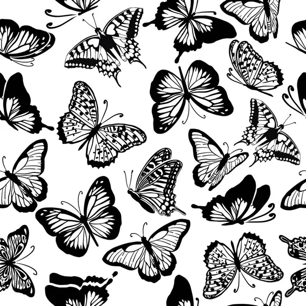 A seamless background with butterflies. Vintage background. Vector illustration — Stock Vector
