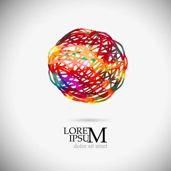 Çok renkli bir çizgi topu. Vektör illüstrasyonu