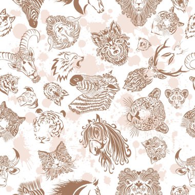 Kusursuz leopar surat deseni. Hayvan arka plana bakar. Vektör illüstrasyonu