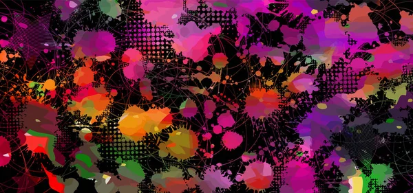 Uno sfondo di macchie multicolori. Sfondo macchie di vernice. Illustrazione vettoriale — Vettoriale Stock