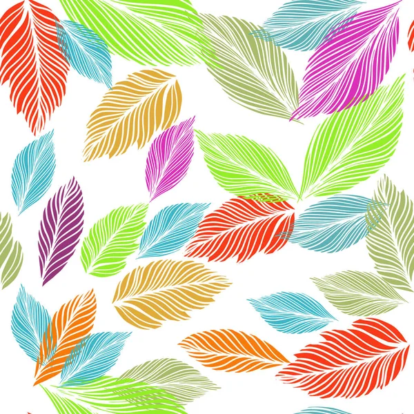Feuilles graphiques motif multicolore sans couture. illustration vectorielle — Image vectorielle