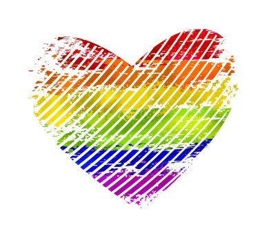 Gökkuşağı bayrak hareketi lgbt, düz simge. Cinsel azınlıkların, eşcinsellerin ve lezbiyenlerin sembolü. Tişört izi. Karışık medya. Vektör illüstrasyonu