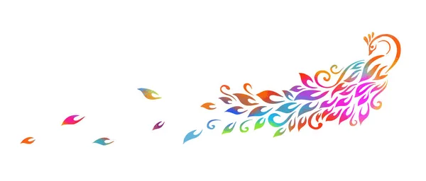 Graphic multicolored peacock. Vector illustration — Stock Vector
